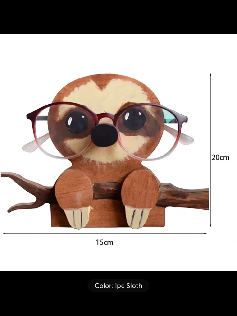 Wooden Sloth Glasses Holder Helps Keep You or a Loved One From Losing Specs